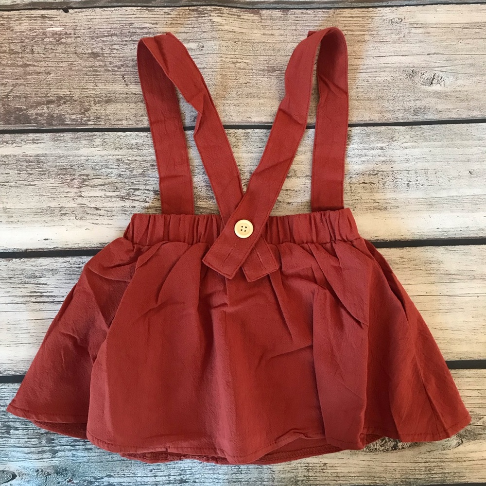 Brand New Rust Baby Toddler Suspender Skirt 18-24M